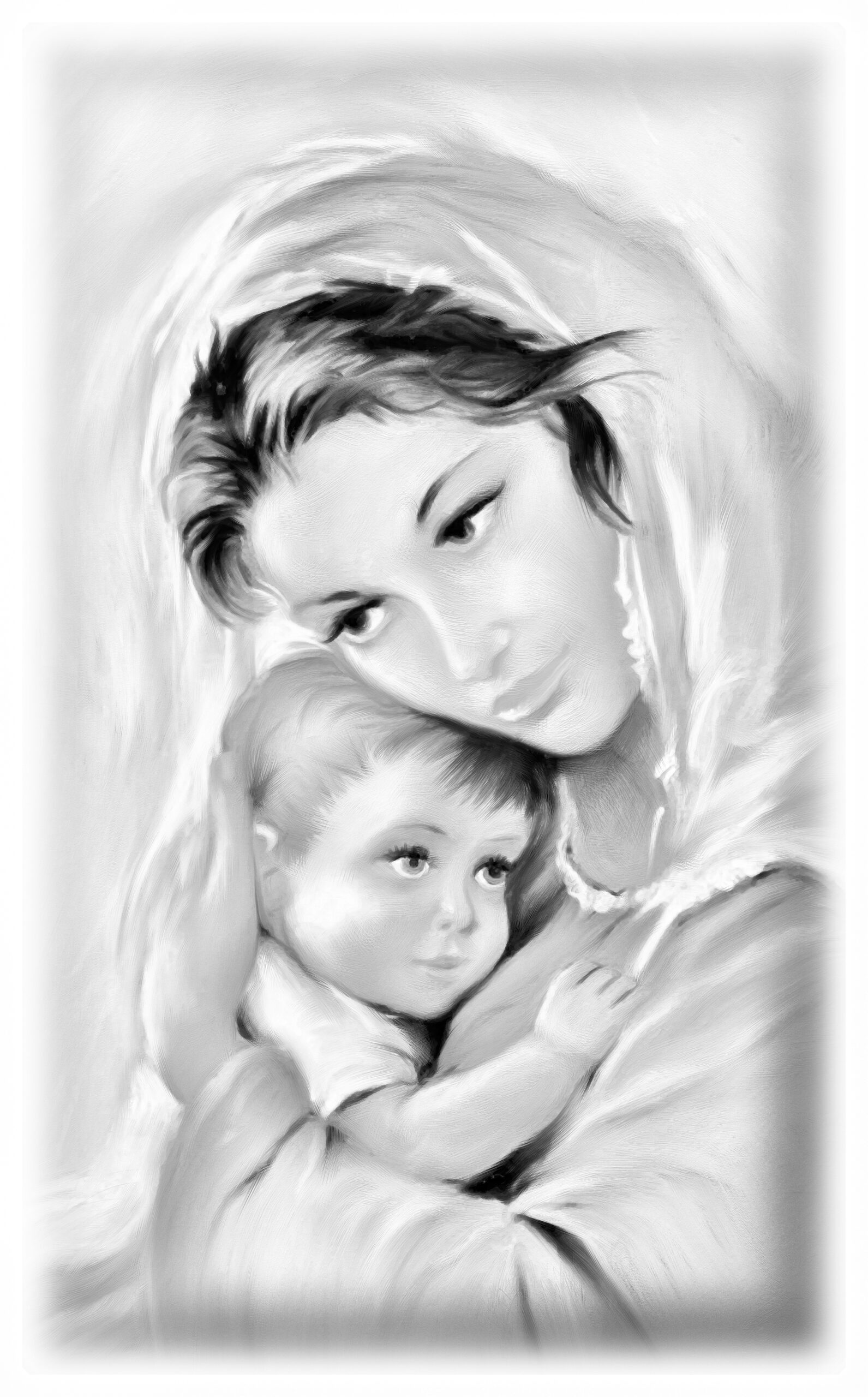 OBRAZ MARYJA MATKA BOSKA Z DZIECIĄTKIEM XL7 CB 40 X 65 CM