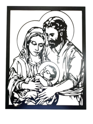 Obraz drewniany na ścianę ażurowy Święta Rodzina