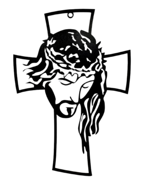 Krzyż wiszący z wizerunek Jezusa czarny