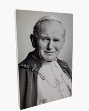 Obraz Św. Jan Paweł II Czarno - Biały M17 18 x 27 cm