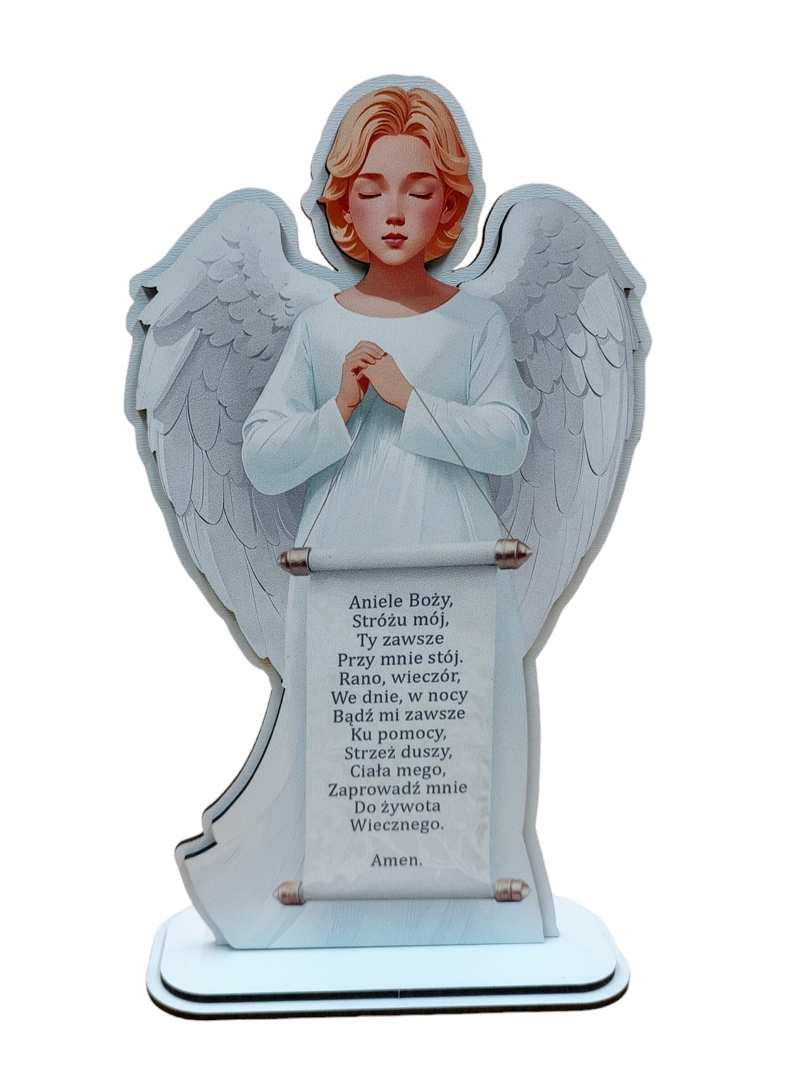 Anioł Pamiątka I Komunii Św. , Chrztu - niebieski ASS6