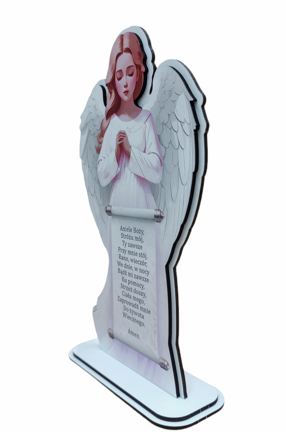 Anioł Pamiątka I Komunii Św. , Chrztu - różowy ASS3 - obrazek 2