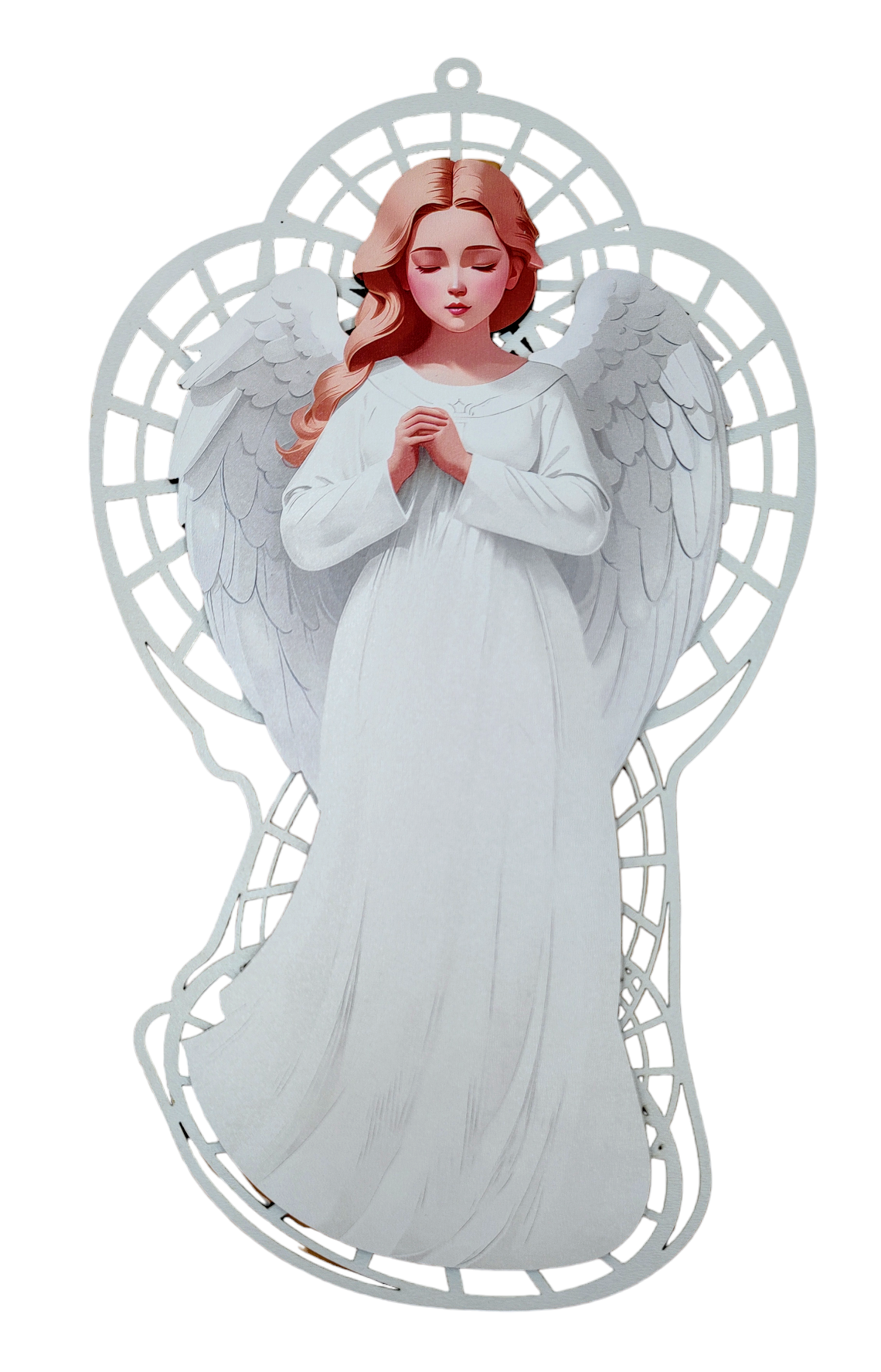 Anioł Pamiątka I Komunii Św. , Chrztu - biały AWS1