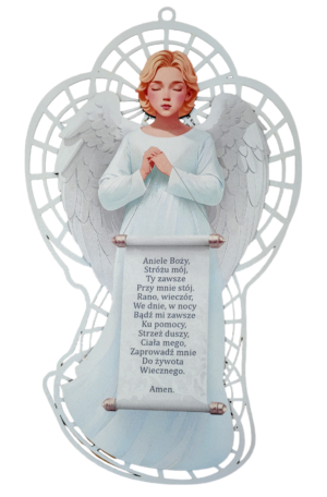 Anioł Pamiątka I Komunii Św. , Chrztu - niebieski AWS6