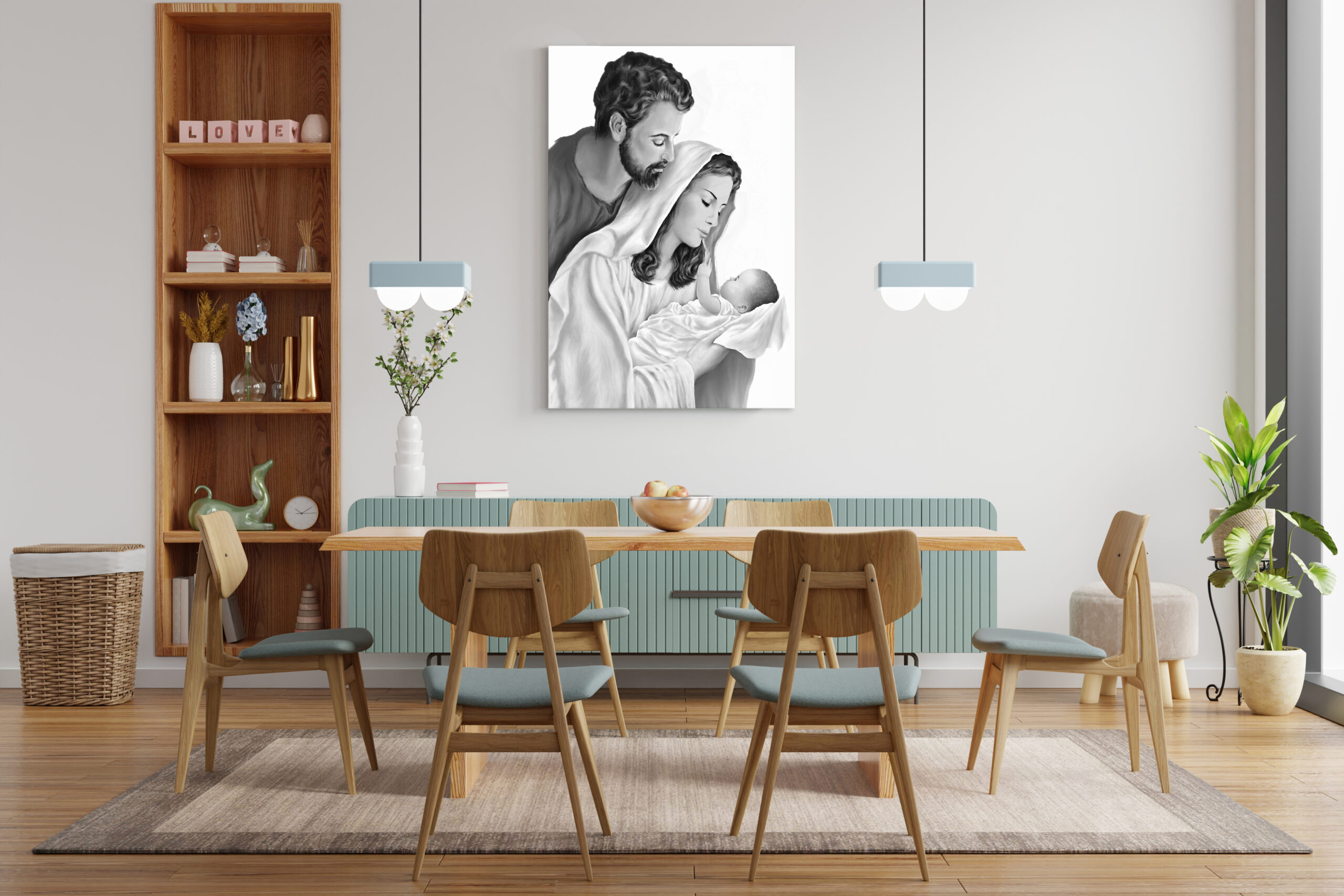 Obraz Święta Rodzina Czarno - Biały XL8 40X 65 cm - obrazek 4