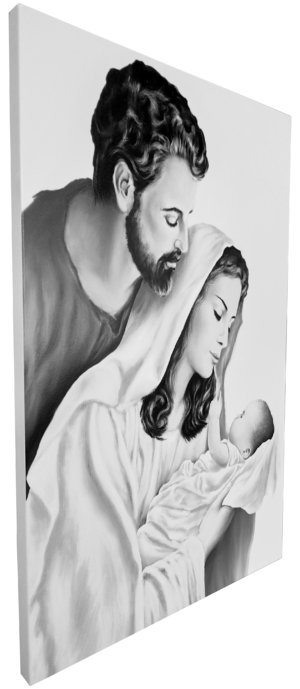 Obraz Święta Rodzina Czarno - Biały S8 13 X 19 cm