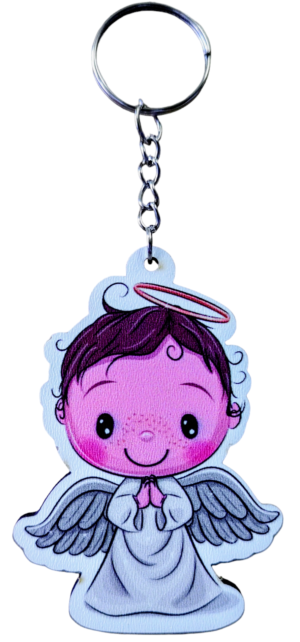 Brelok Aniołek Biały Chłopiec BR10