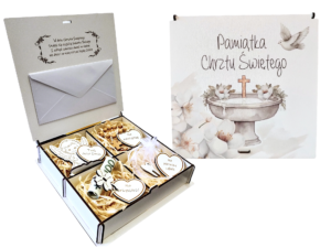 Pamiątka Chrztu Świetego Gotowe Pudełko Prezent na Chrzest PP