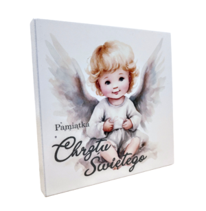 Obraz Kwadrat Aniołek K9 z napisem "Pamiątka Chrztu Świętego"