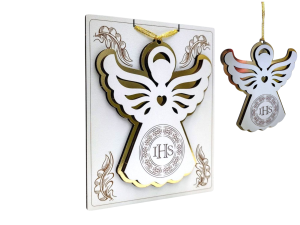 ANIOŁ ZAWIESZKA Pamiatka I Komunii Świetej IHS AZ9