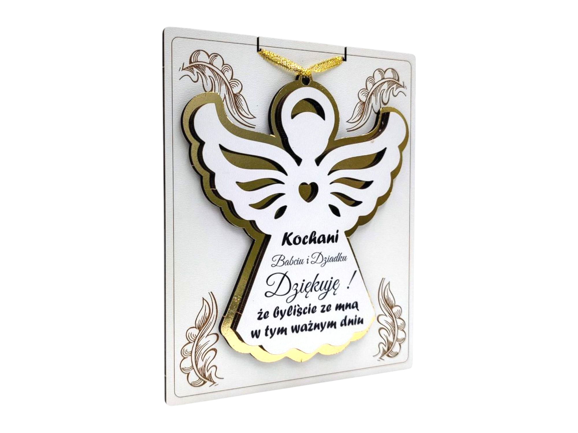 ANIOŁ ZAWIESZKA Podziękowanie dla Babci i Dziadka AZ8 - obrazek 3