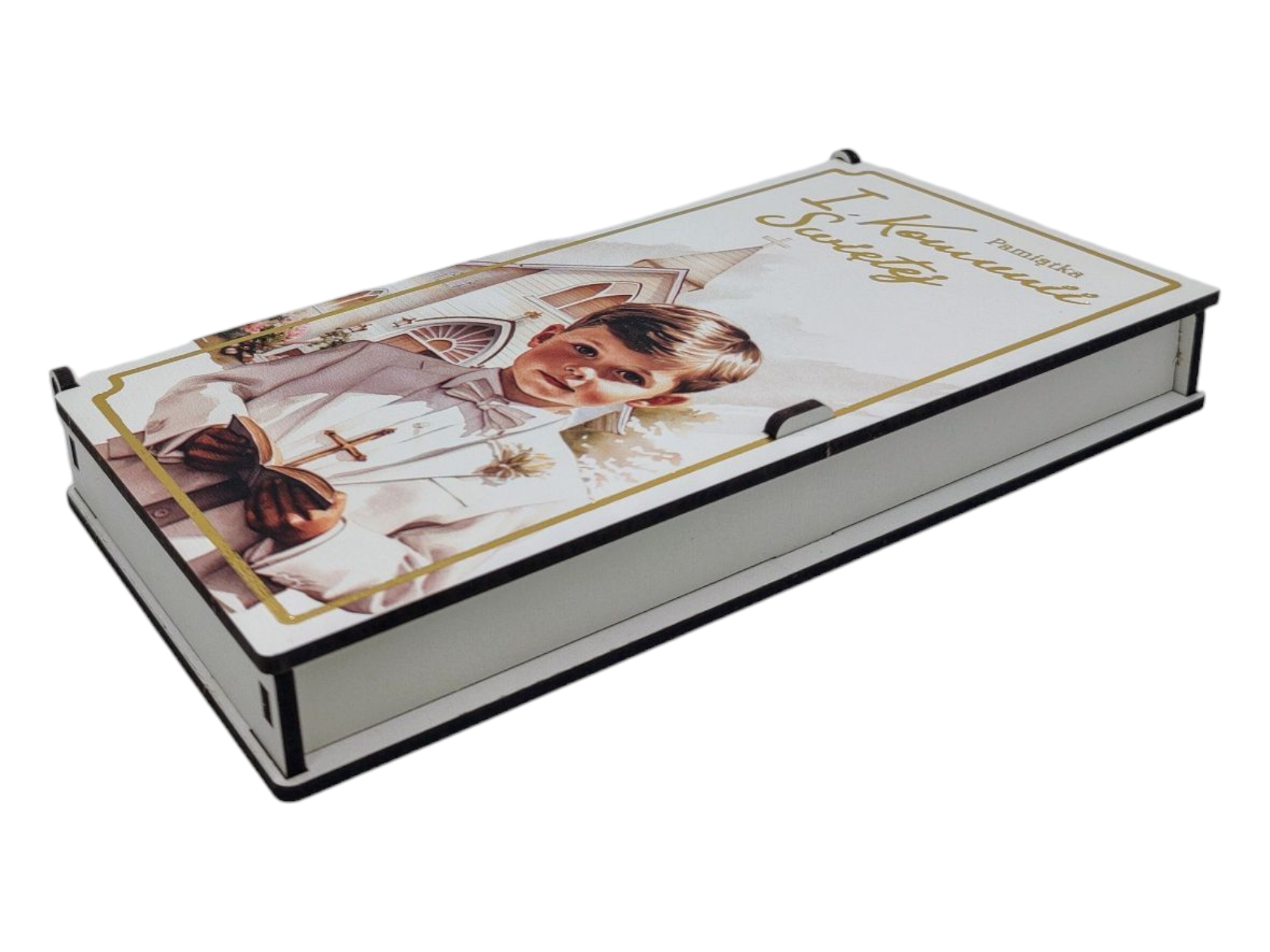 Pudełko na I Komunię Świętą dla Chłopca- na pieniądze PK7 - obrazek 2