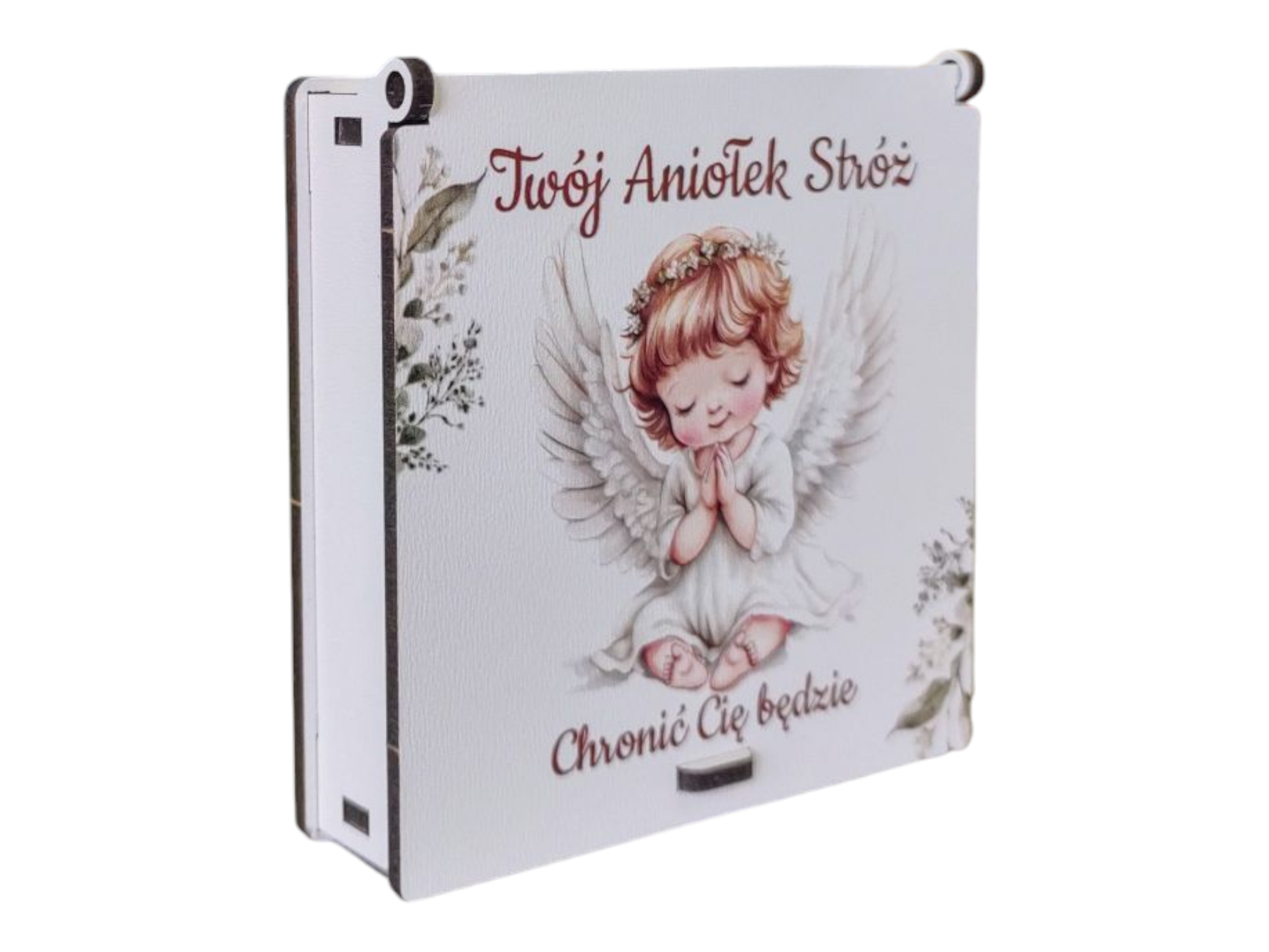 Pudełko z Aniołkiem Stróżem - Prezent, na Chrzest , Narodziny , Roczek PZO3 - obrazek 3