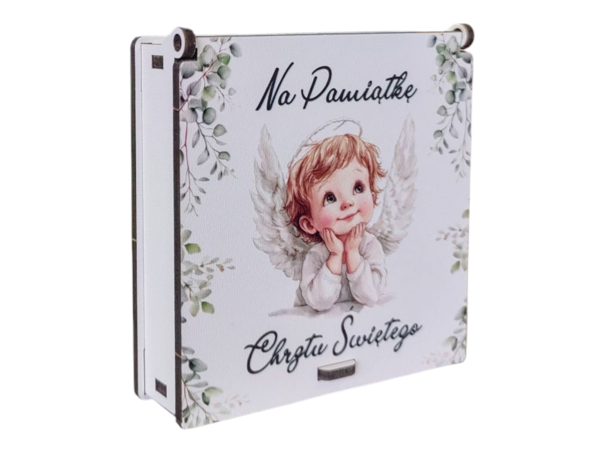 Pudełko z Aniołkiem Stróżem - Prezent, na Chrzest , Narodziny , Roczek PZO4 - obrazek 3