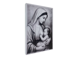 Obraz Święty Matka Boża Karmiąca czarno - biały S80 13 x 19 cm