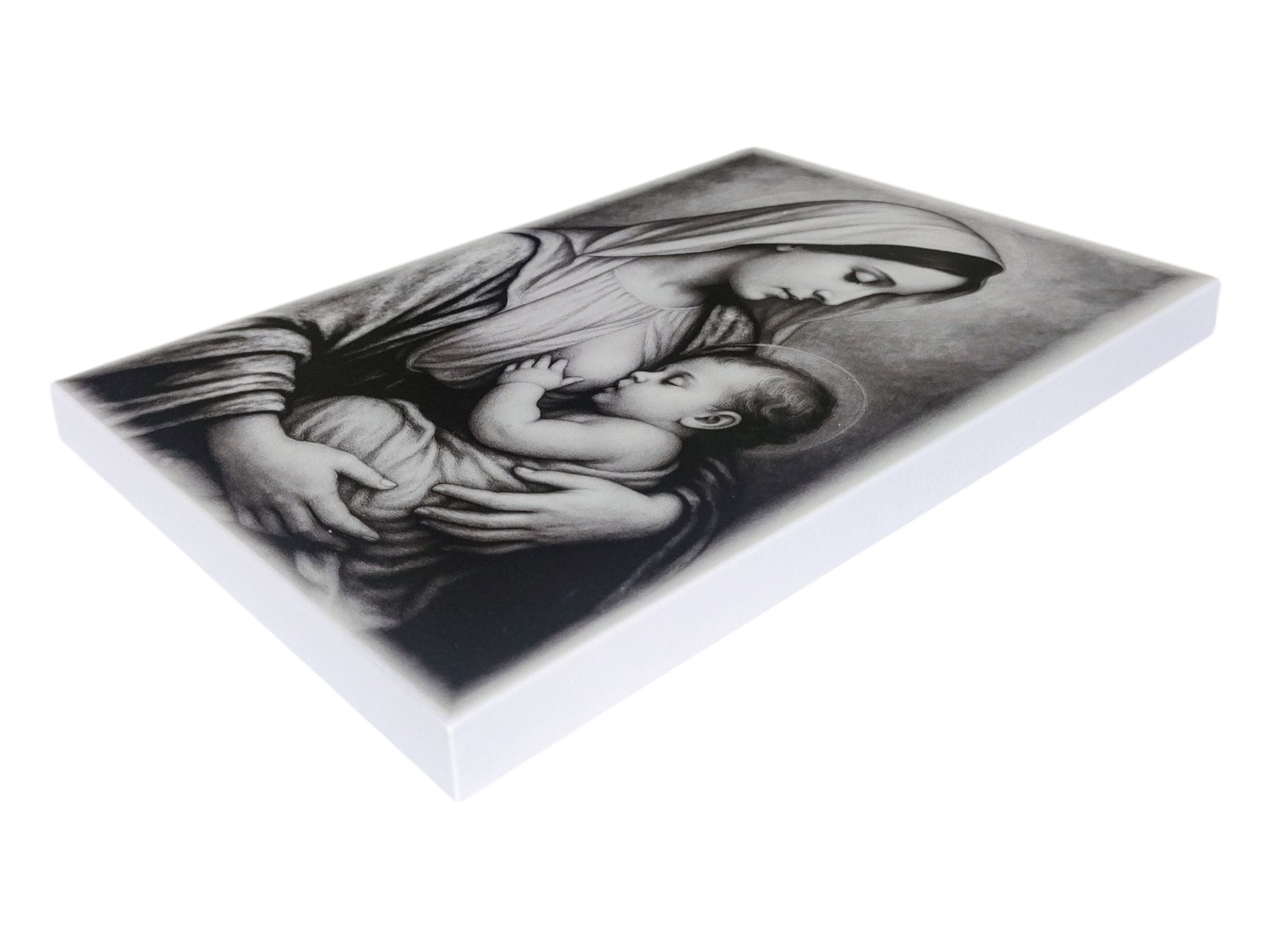 Obraz Święty Matka Boża Karmiąca czarno - biały S80 13 x 19 cm - obrazek 2