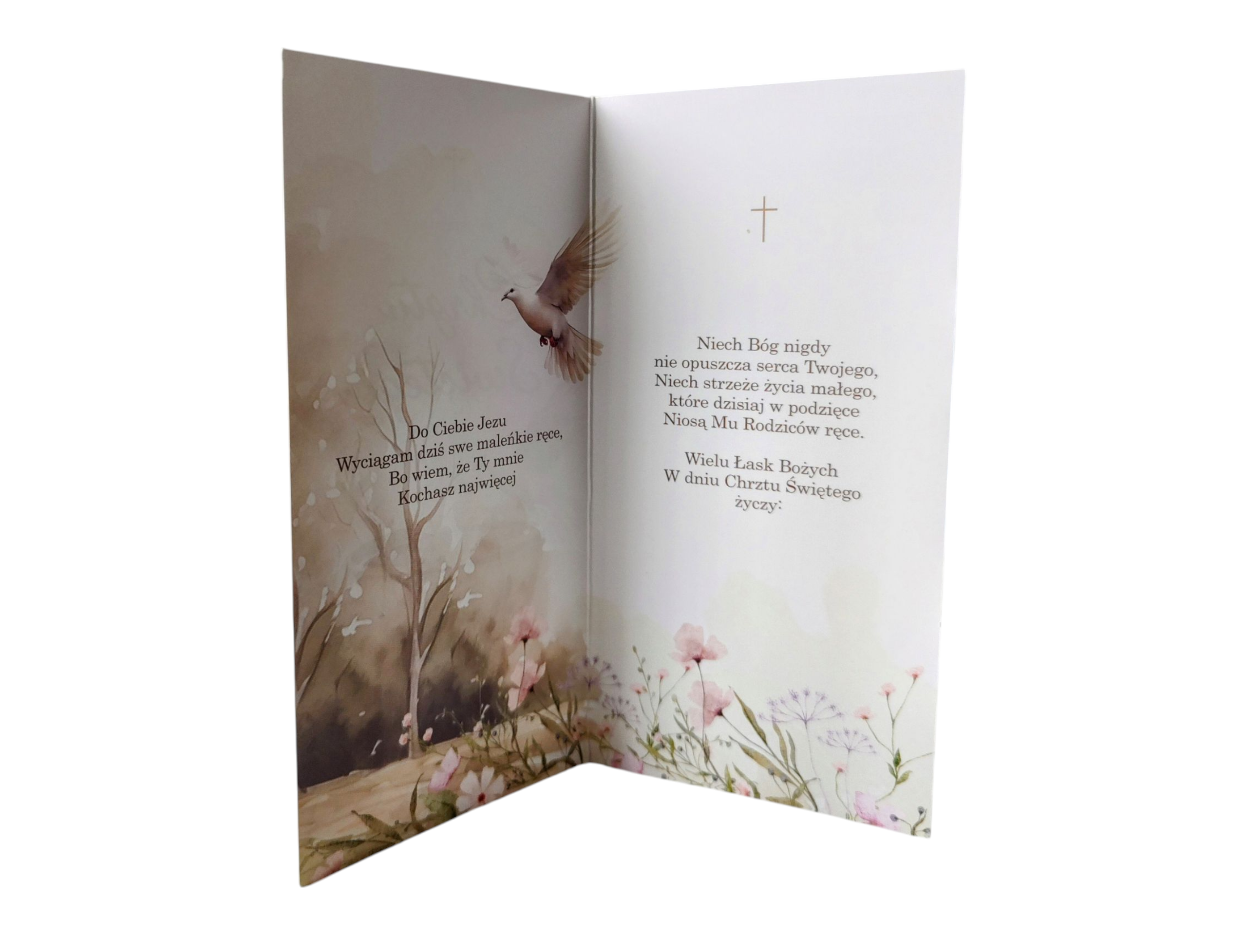 Pamiątka Chrztu Świętego - Elegancka kartka z aniołkiem KND5 - obrazek 4