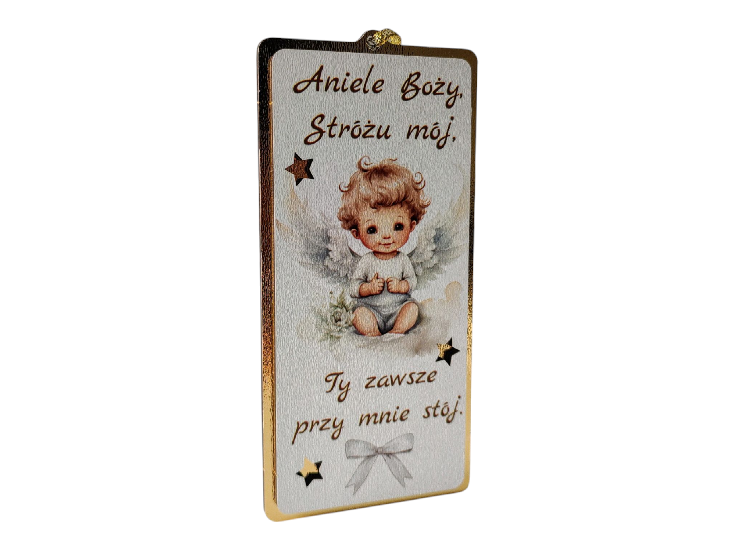 Pamiątka Chrztu Świętego - eleganckie pudełko z aniołkiem PND5 - obrazek 4