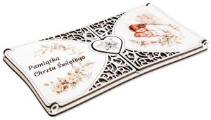 Pamiątka Chrztu Świętego - Elegancka kartka z aniołkiem KND1