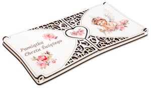 Pamiątka Chrztu Świętego - Elegancka kartka z aniołkiem KND4