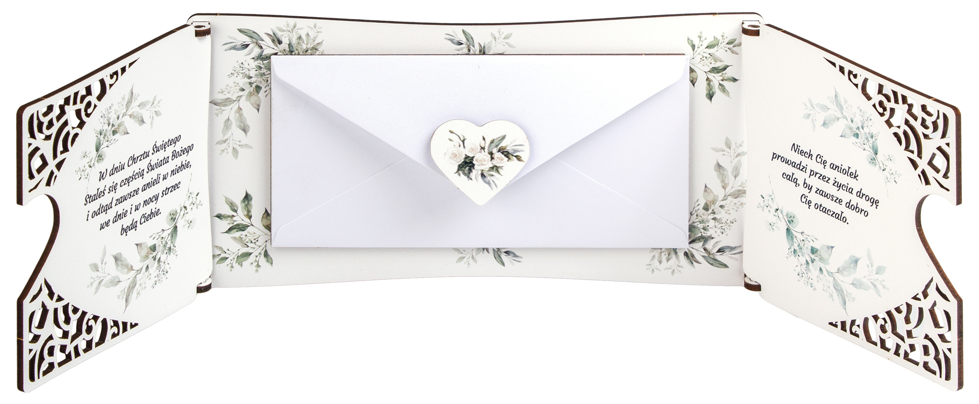 Pamiątka Chrztu Świętego - Elegancka kartka z aniołkiem KND5 - obrazek 2