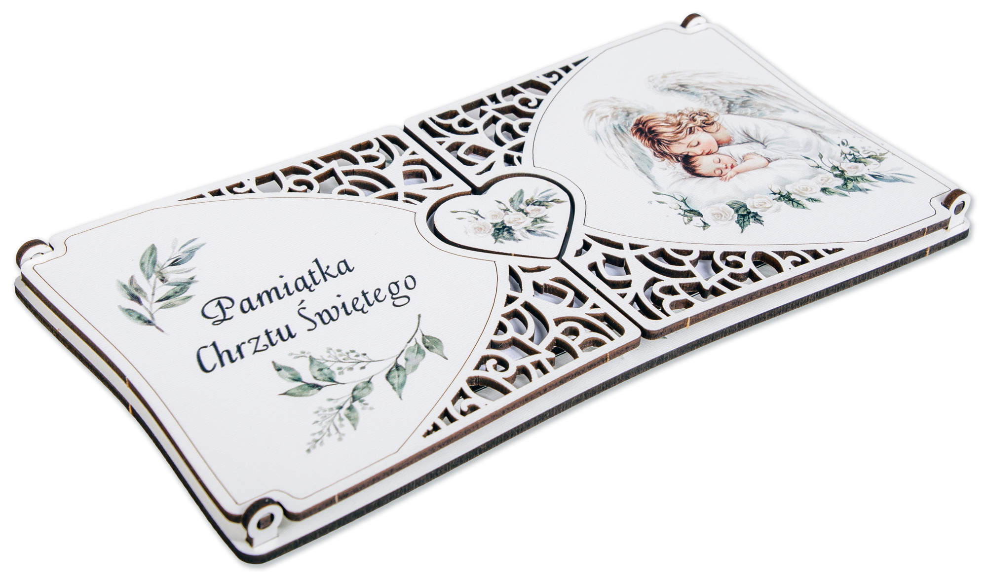 Pamiątka Chrztu Świętego - Elegancka kartka z aniołkiem KND5