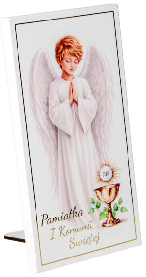 Obraz Anioł Pamiątka I Komunii Świętej 10x19cm S nr. KA3
