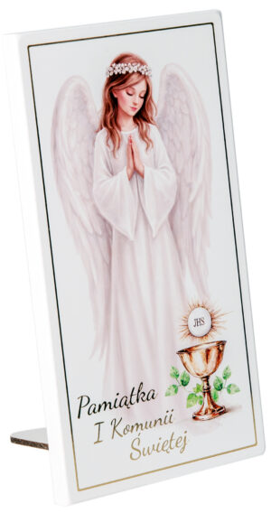 Obraz Anioł Pamiątka I Komunii Świętej 10x19cm S nr. KA4