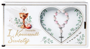 Pudełko Pamiątka I Komunii Świętej z Różańcem PZR2