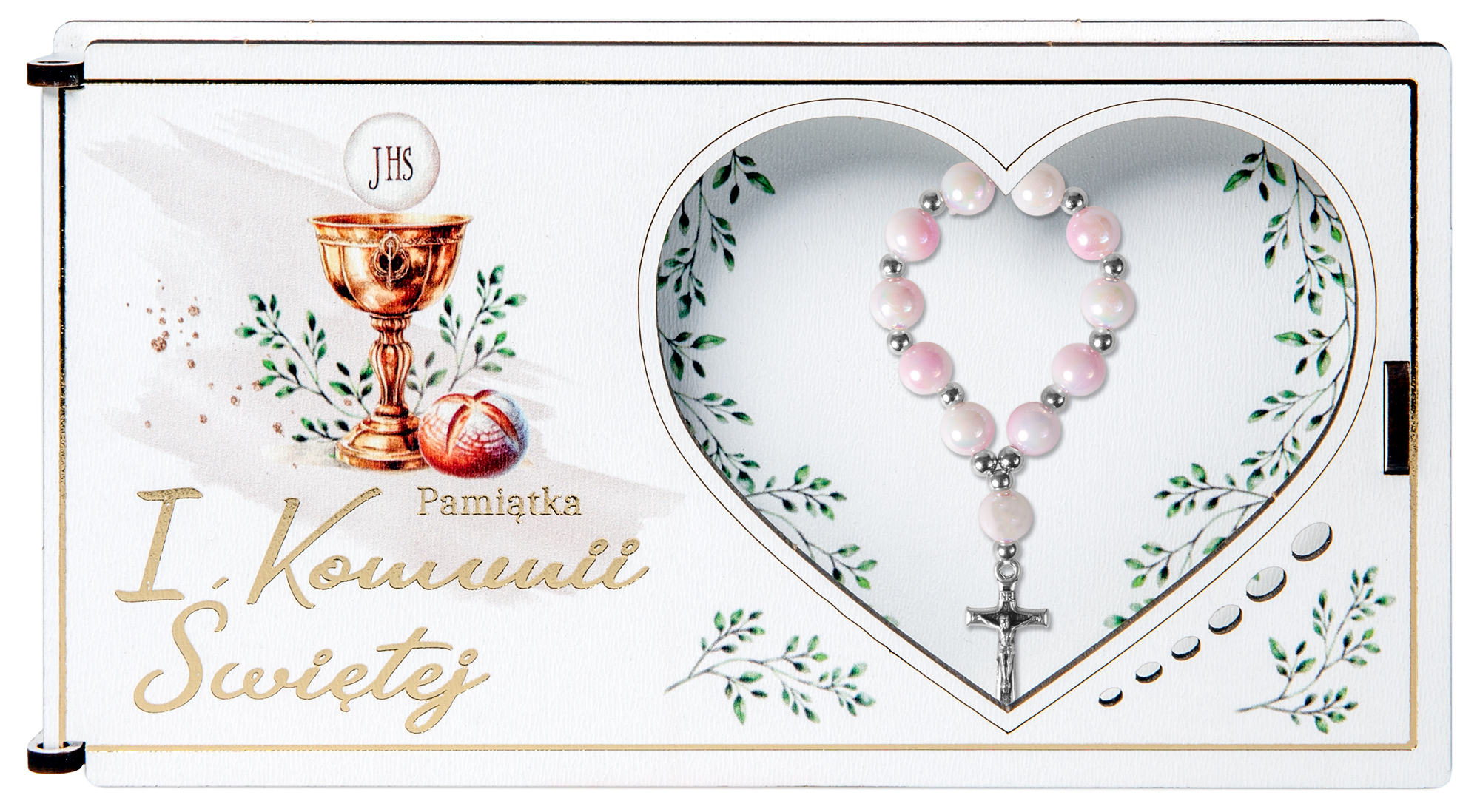 Pudełko Pamiątka I Komunii Świętej z Różańcem PZR2