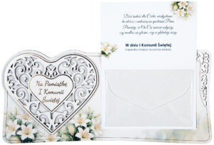 Pamiątka I Komunii Świetej - Elegancka kartka do postawienia 3D KK1