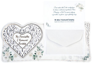 Pamiątka I Komunii Świetej - Elegancka kartka do postawienia 3D KK2