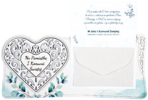 Pamiątka I Komunii Świetej - Elegancka kartka do postawienia 3D KK3